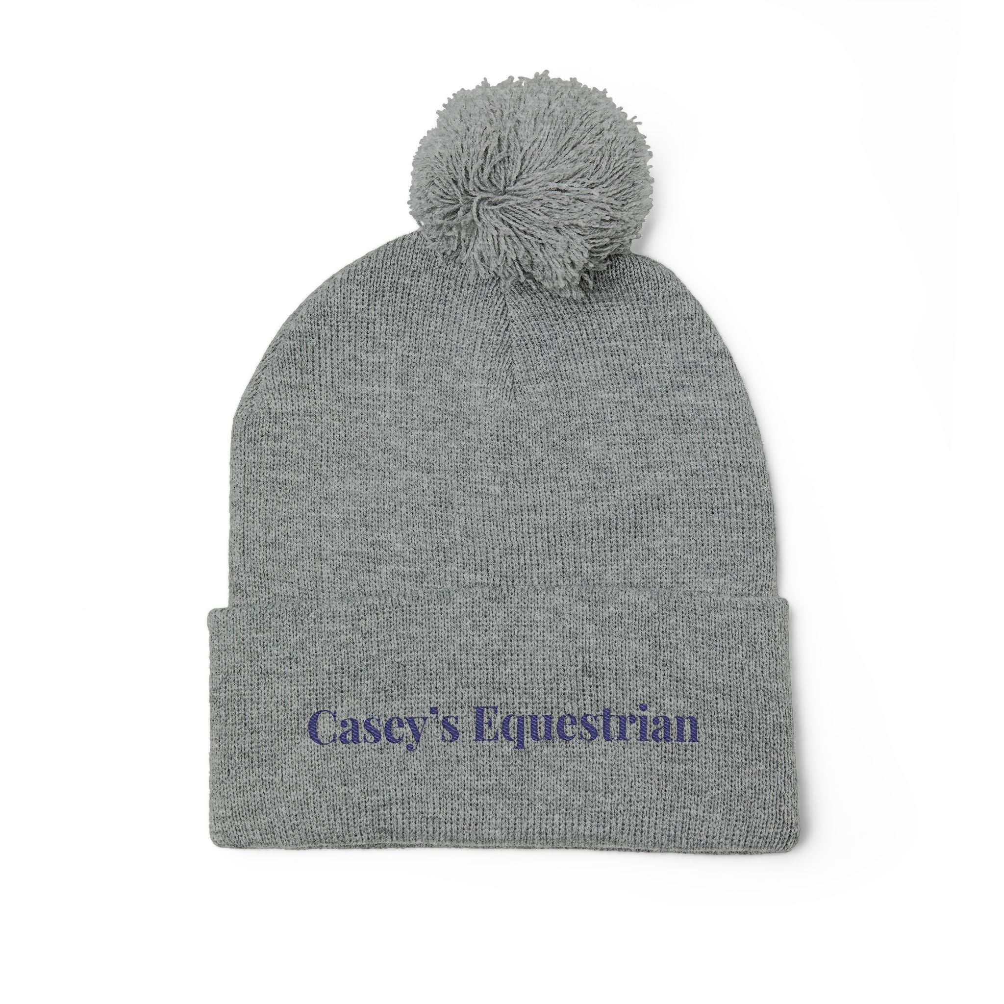 Casey's Embroidered Pom-Pom Winter Hat