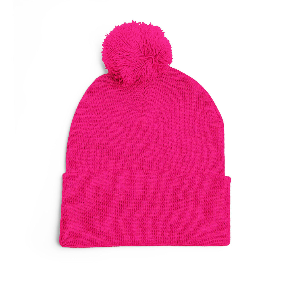 Casey's Embroidered Pom-Pom Winter Hat