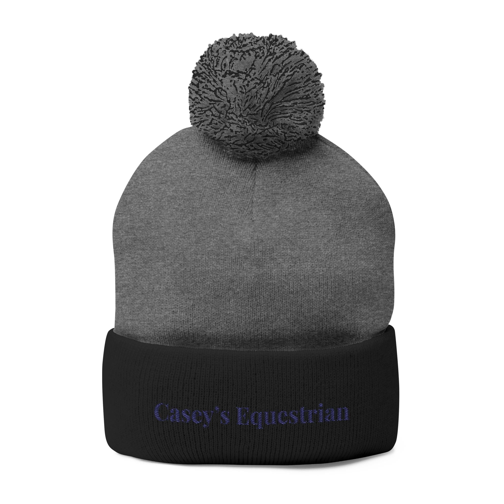 Casey's Embroidered Pom-Pom Winter Hat