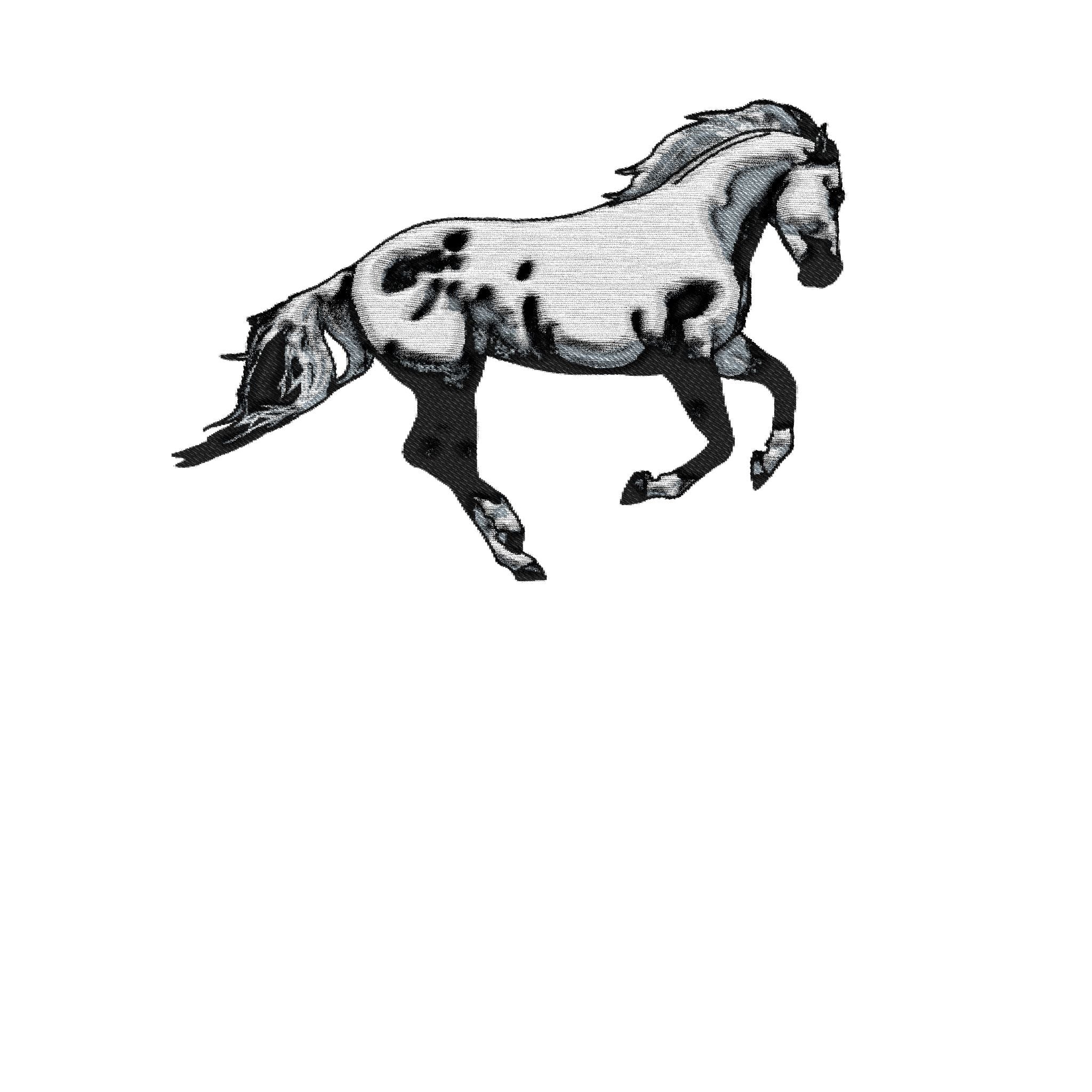 Embroidered Horse Hoodie