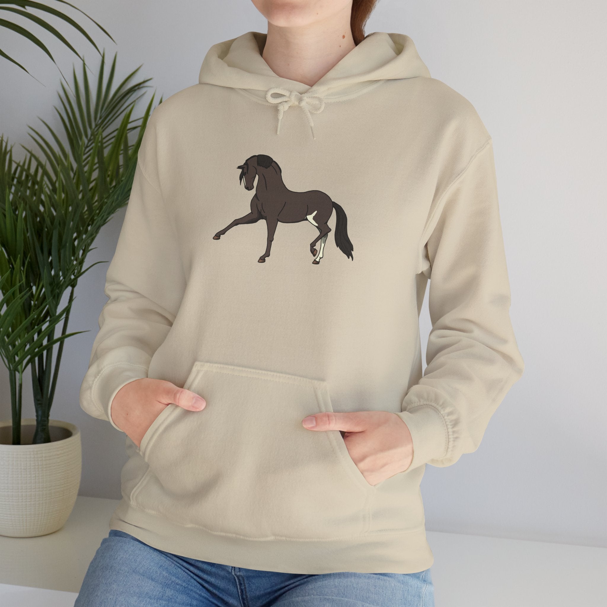Elegant Brown Trotting Horse Sweatshirt