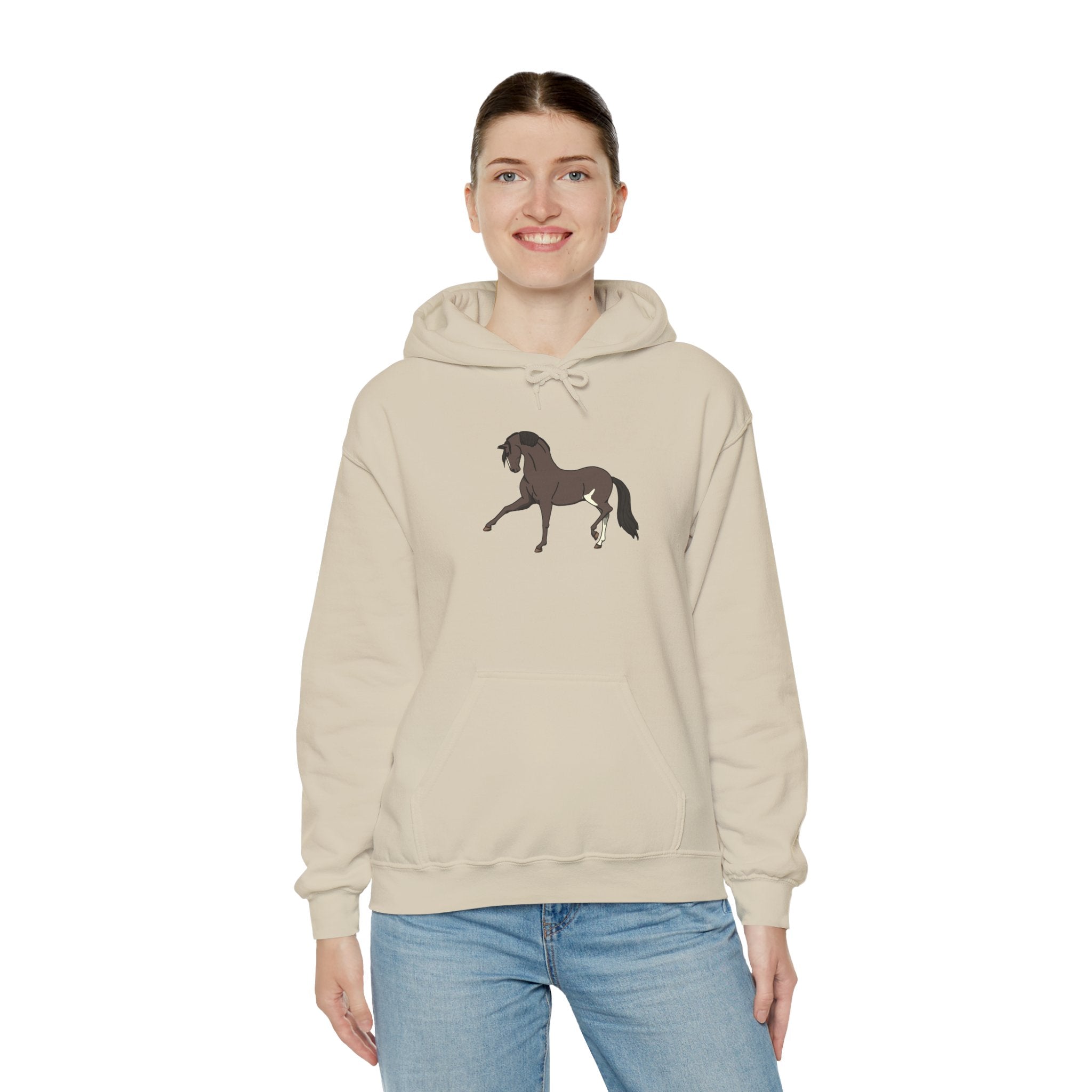 Elegant Brown Trotting Horse Sweatshirt