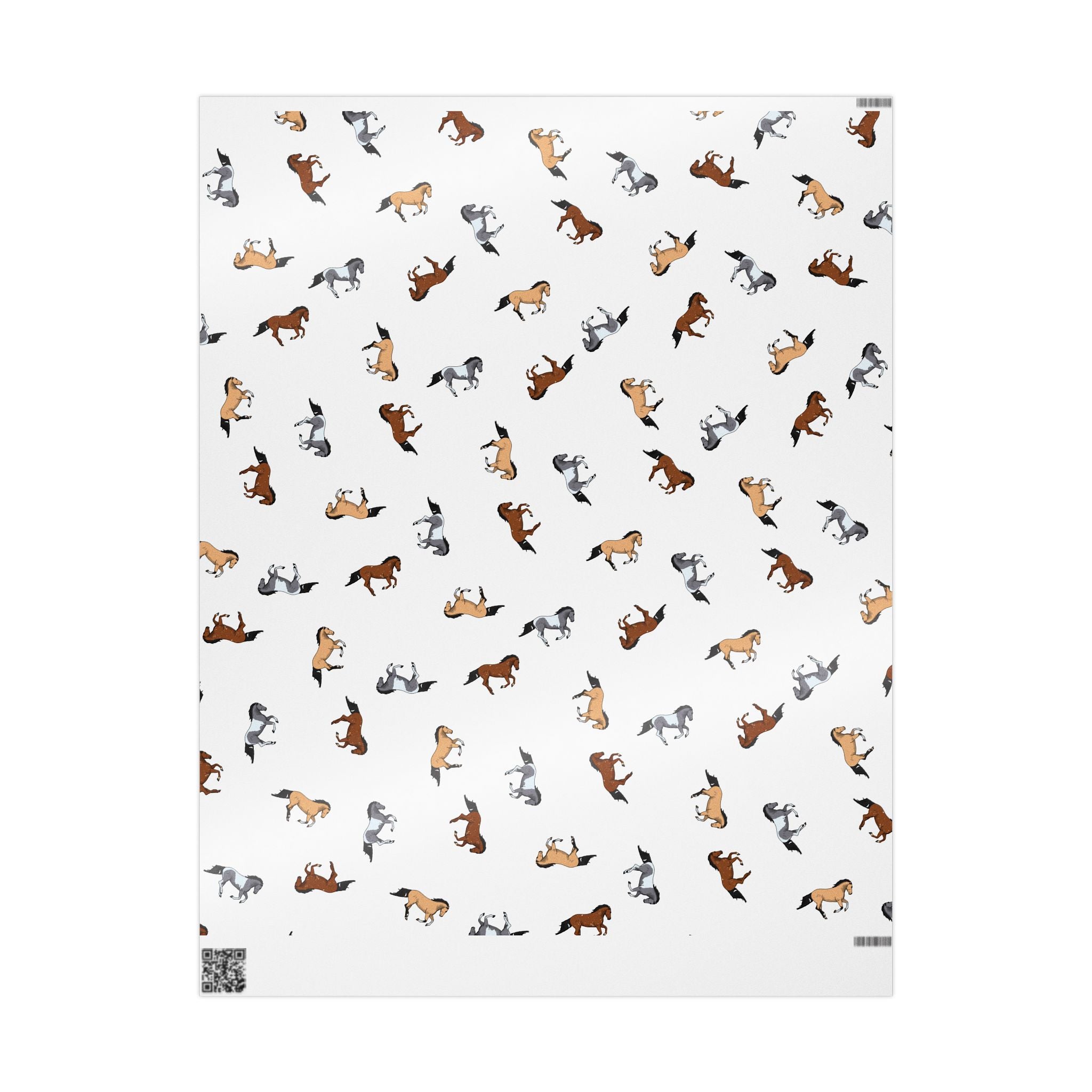 Horse Pattern Wrapping Paper — Cute Galloping Horses Gift Wrap