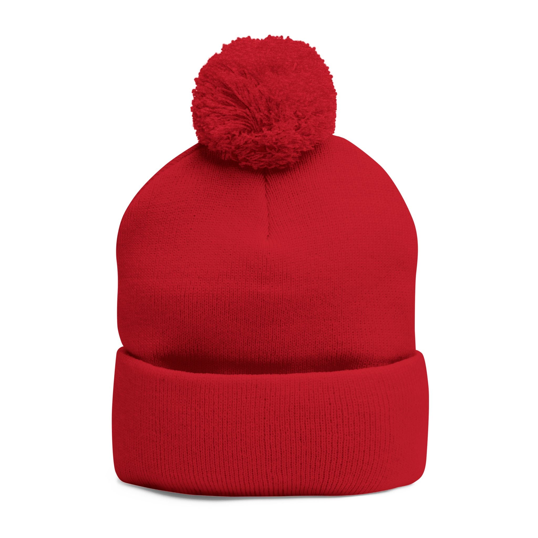 Casey's Embroidered Pom-Pom Winter Hat