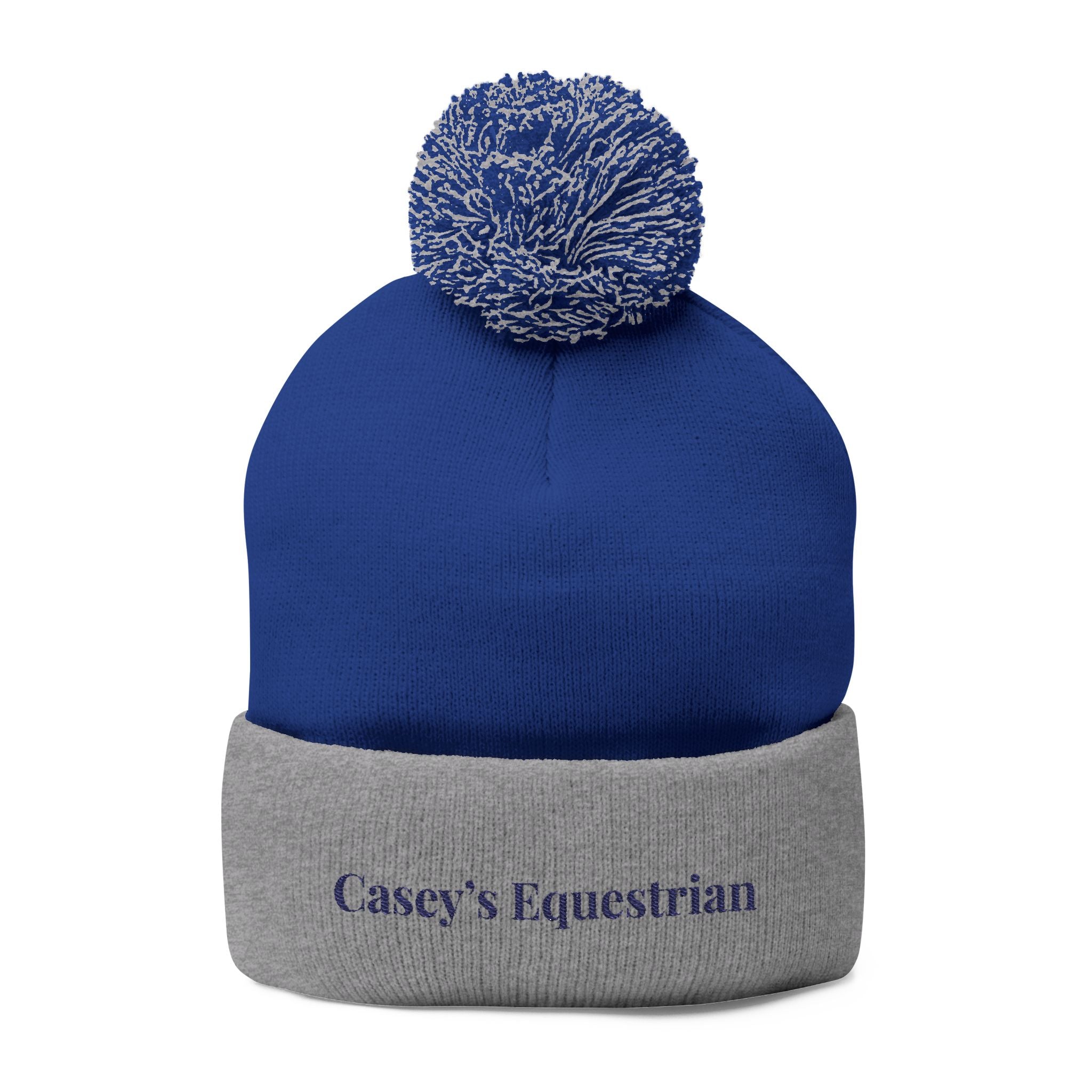 Casey's Embroidered Pom-Pom Winter Hat