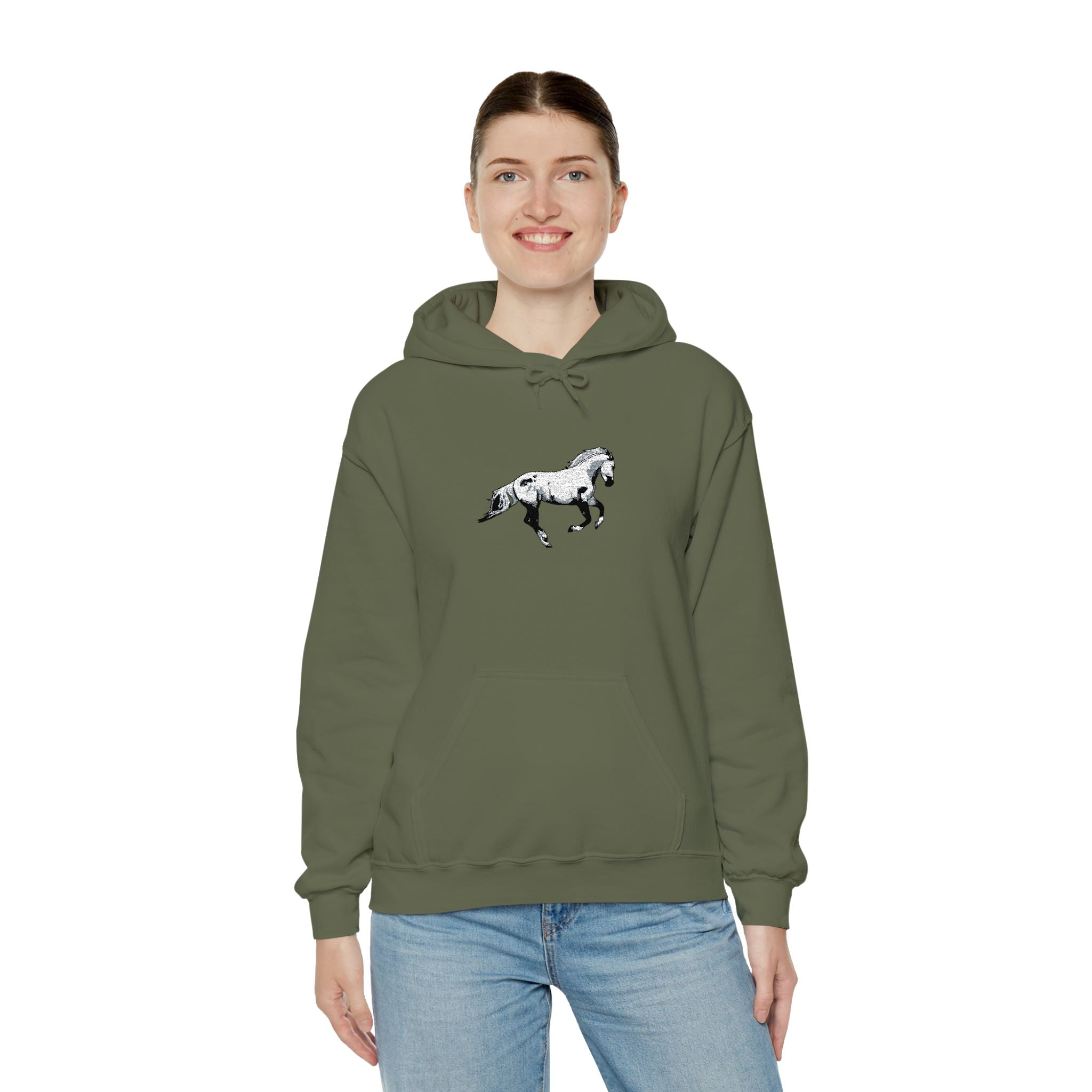 Embroidered Horse Hoodie