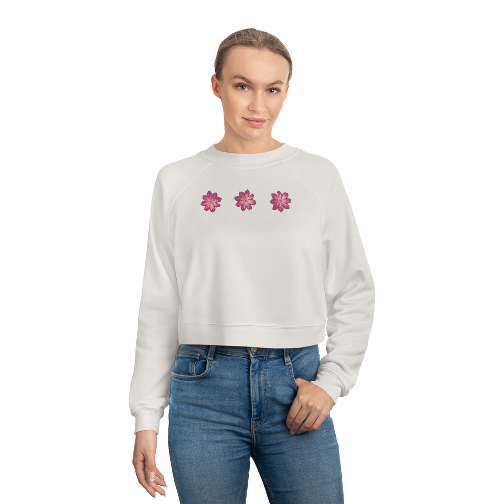 Floral Fleece Crop Pullover