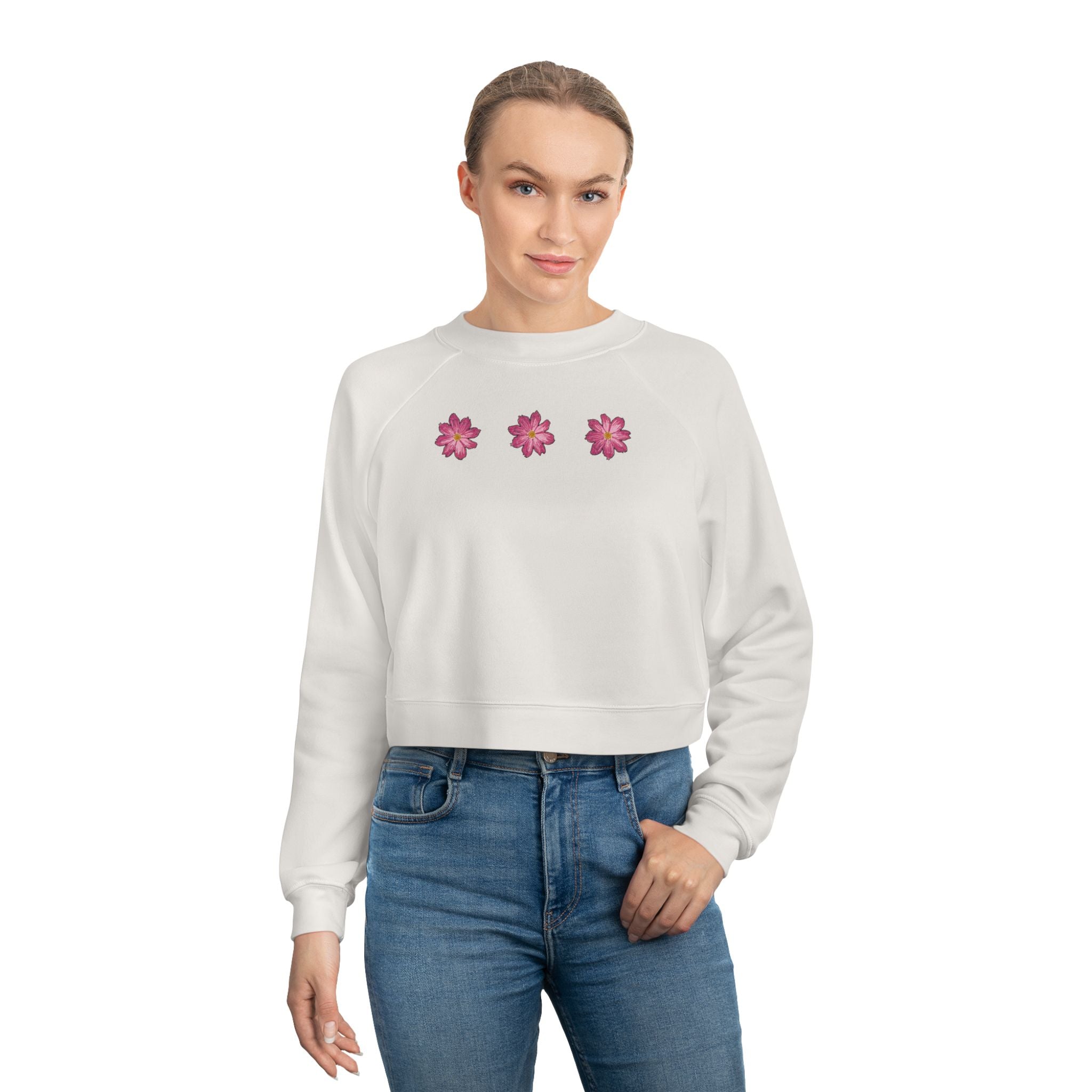 Floral Fleece Crop Pullover