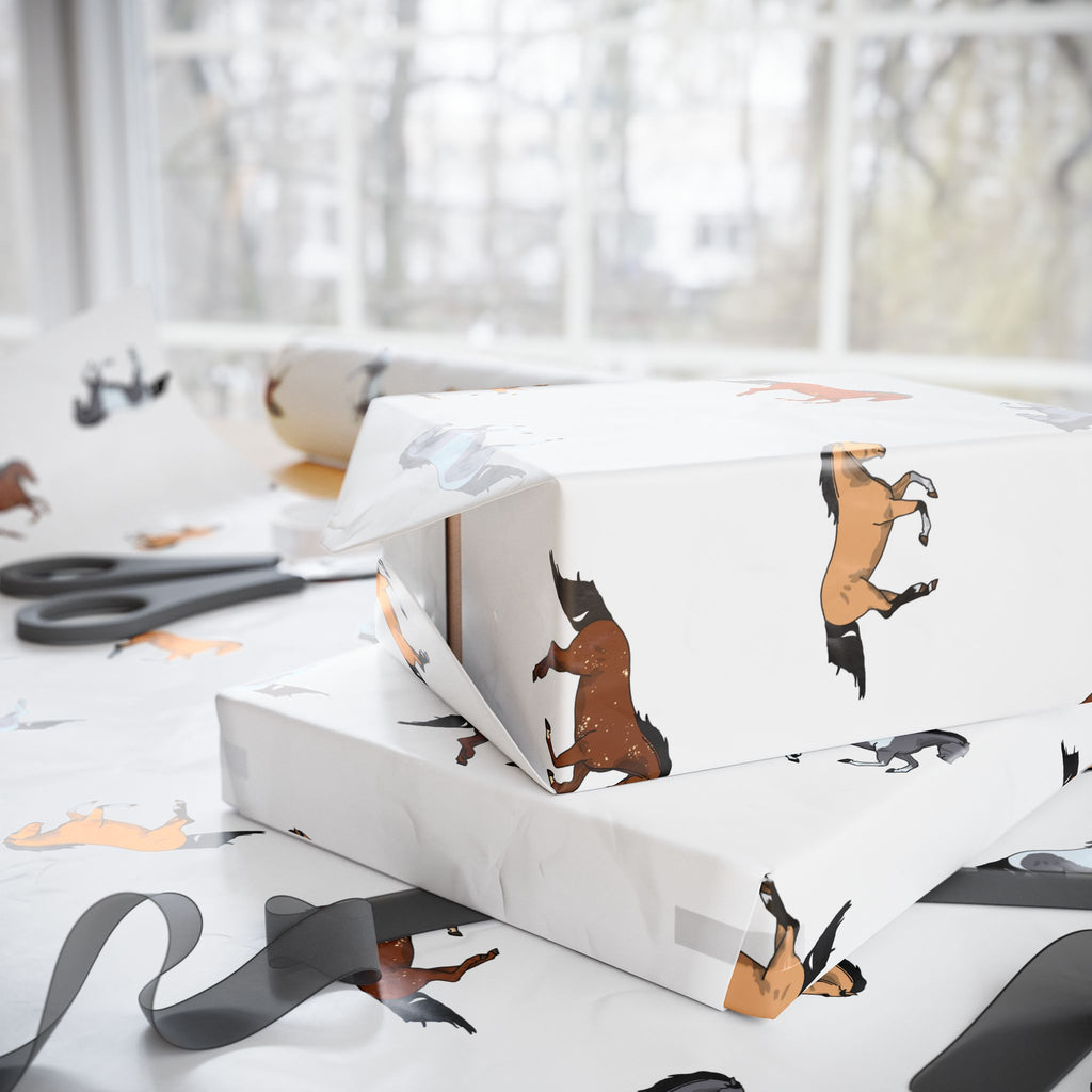 Horse Pattern Wrapping Paper — Cute Galloping Horses Gift Wrap