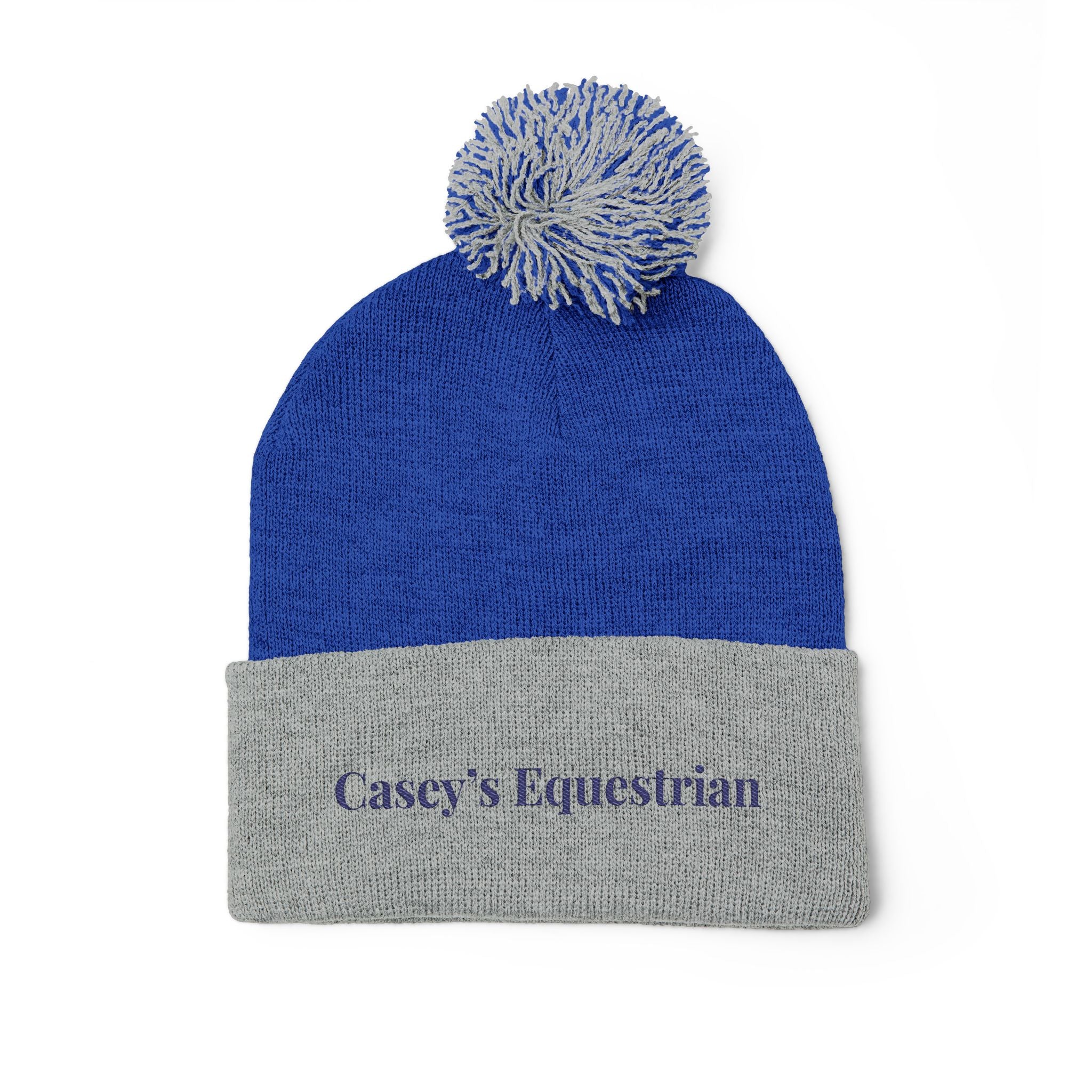 Casey's Embroidered Pom-Pom Winter Hat