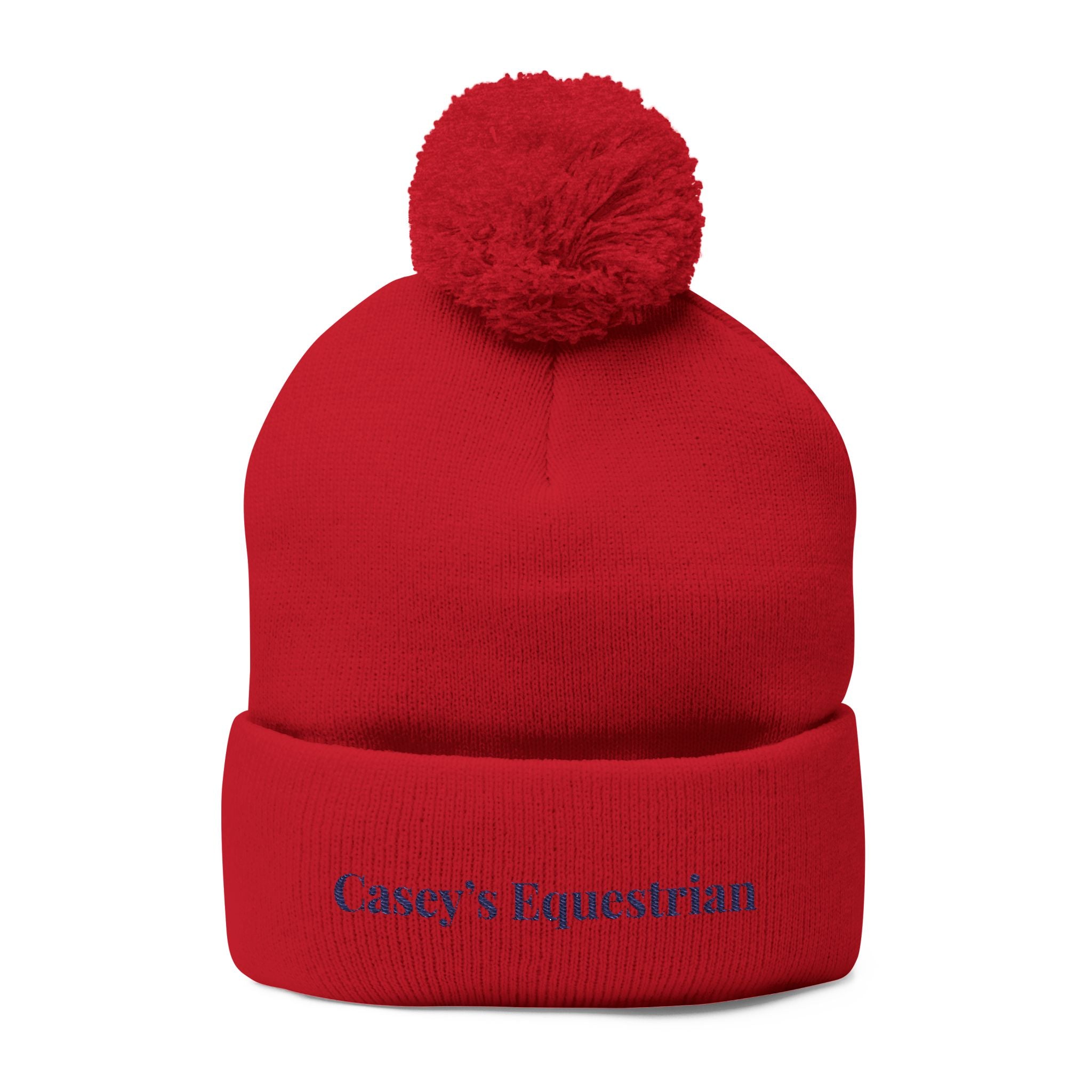 Casey's Embroidered Pom-Pom Winter Hat