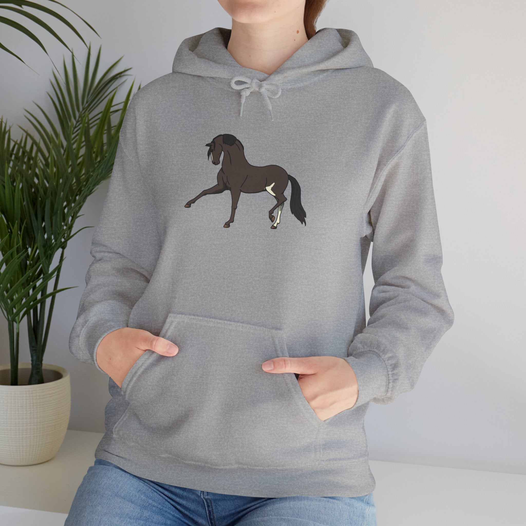 Elegant Brown Trotting Horse Sweatshirt