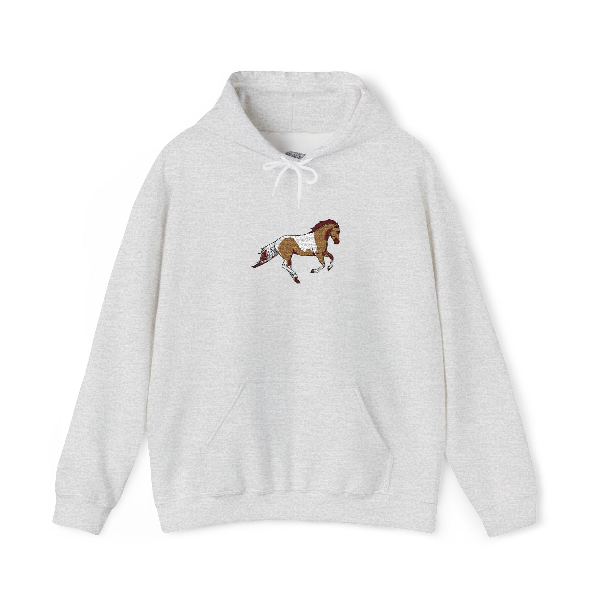 Painted Pinto Horse Hoodie - Small Chest Artwork, Equestrian Gift